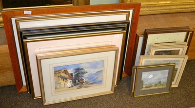 Lot 1222 - Fifteen various framed articles including prints and watercolours