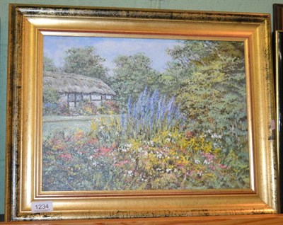 Lot 1234 - Allan Morgan (b.1952) Cottage Garden, oil on artist's board, signed (lower left)