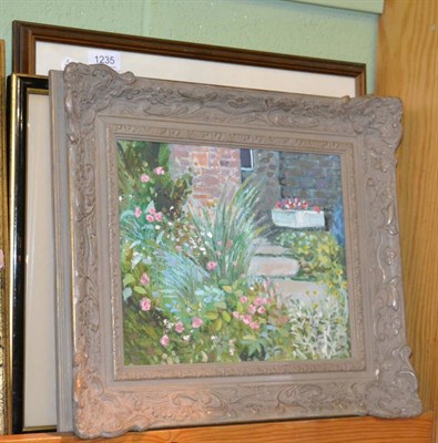 Lot 1235 - Oil on board garden landscape by Deirdre Borlase and two others