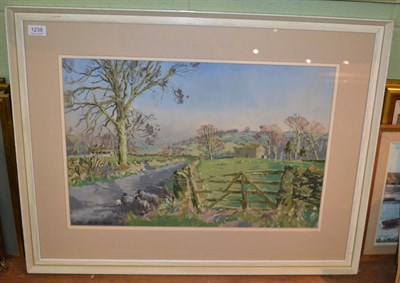 Lot 1238 - Angus Rands (20th century) ";Spring Evening in Nidderdale"; signed, pastel