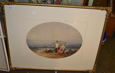 Lot 1245 - Hamilton Thomas Gordon, Fisherfolk resting on a shore, watercolour, inscribed to reverse ";By...