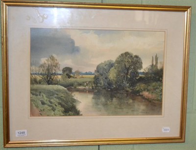 Lot 1248 - J Barrie Haste (1931-2011) River Nidd, watercolour, signed (lower right) 30cm by 46cm