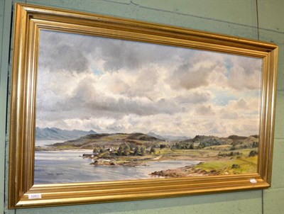 Lot 1261 - David L Roberts (20th century) Panoramic landscape, oil on canvas, signed (lower left) 48cm by 89cm