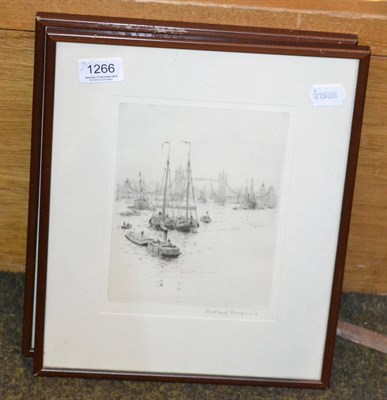 Lot 1266 - After Rowland Longmaid, a pair of engravings of the Thames, including a view of Tower Bridge