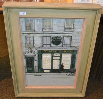 Lot 1267 - R Been (20th century), Patisserie Stohrer, oil on canvas, signed