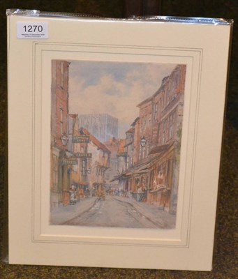 Lot 1270 - George Fall (1848-1925) A view of the Minster from the Shables, York signed, pencil and...