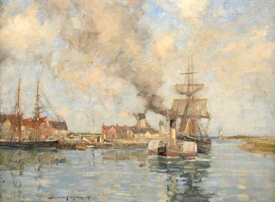 Lot 417 - Bertram Priestman RA, ROI, NEAC, IS (1868-1951)  "Littlehampton Harbour " Signed and dated...