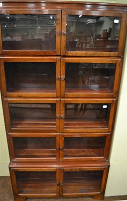 Lot 1309 - Five tier glazed oak stacking bookcase