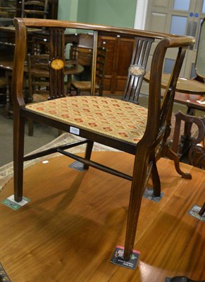 Lot 1329 - An Edwardian inlaid mahogany chair