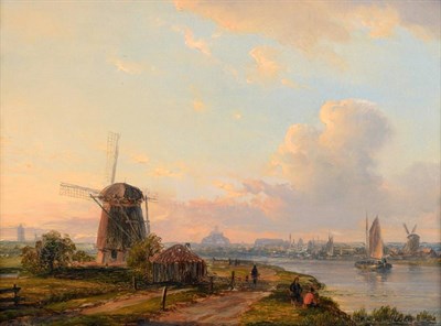 Lot 422 - Lodewijk Johannes Kleijn (1817-1897) Dutch  River landscape in Summer Oil on panel, 14cm by 19.5cm