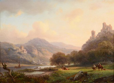 Lot 423 - Frederick Marinus Kruseman (1816-1882 )  Dutch   Landscape near Cleeve Signed, oil on panel,...