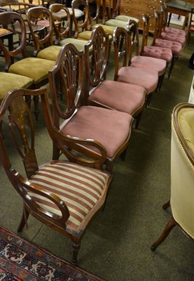 Lot 1360 - Set of five Victorian mahogany dining chairs, two pairs of dining chairs of similar date and an...