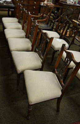 Lot 1366 - Two sets of four mahogany dining chairs and a pair of inlaid mahogany dining chairs (10)