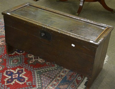 Lot 1375 - A 17th century oak coffer fitted with a candle box