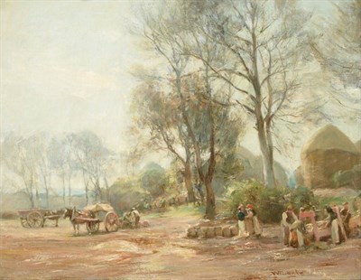 Lot 432 - Sir James Lawton Wingate RSA (1846-1924) Scottish   "Clearing the potato pits in Spring "...