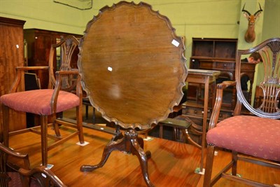 Lot 1429 - A Georgian style mahogany tray top tripod table and a Edwardian mahogany two tier occasional table