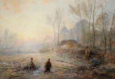 Lot 433 - Frederic Stuart Richardson RSW RI ROI (1855-1934)  "A Fenland Farm " (Nr. Sandy Bed(fordshire)...