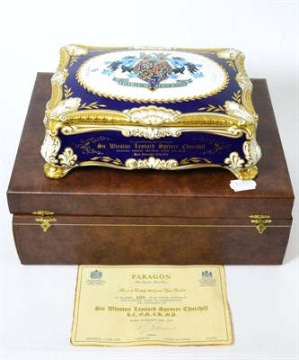 Lot 9 - Limited edition Paragon Winston Churchill cigar box and cover in fitted case