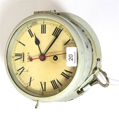 Lot 20 - A Smiths eight day ships wall clock