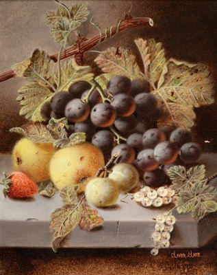 Lot 460 - Oliver Clare (1853-1927) Still life of fruit Signed, oil on board, 29cm by 23cm  Provenance:...