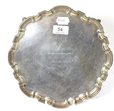 Lot 54 - A silver presentation salver dated 1955