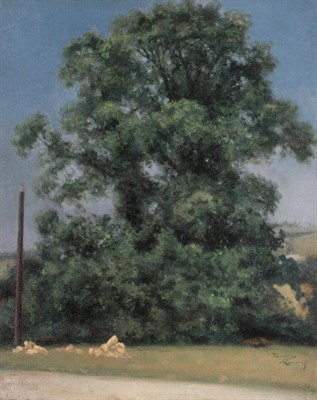 Lot 465 - Theodore Roussel (1847-1926) French  Trees in a landscape Signed, oil on canvas, 79cm by 63.5cm...