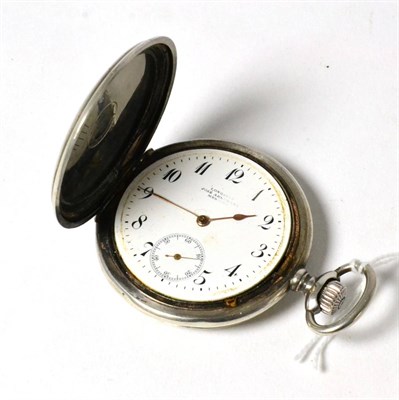 Lot 119 - A full hunter pocket watch, signed Longines, case stamped 0.900