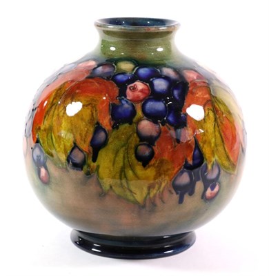 Lot 472 - William Moorcroft (1872-1945): A Flambé Leaf and Grape Pattern Vase, impressed MADE IN ENGLAND...