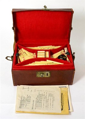 Lot 143 - A mahjong set in leather case