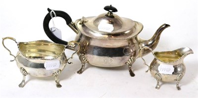 Lot 149 - A silver three piece tea service