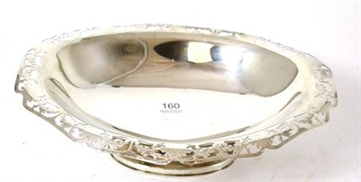 Lot 160 - A silver dish with pierced border