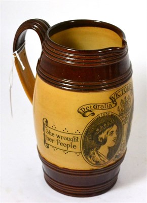 Lot 166 - A Doulton stoneware Queen Victoria commemorative jug ";She Wrought her People Lasting Good";...