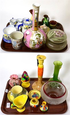 Lot 171 - Decorative ceramics and pottery including crocus decorated miniatures, Carlton ware pepperette,...