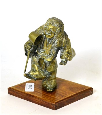 Lot 180 - A bronze figure of dancing East Asian gentleman