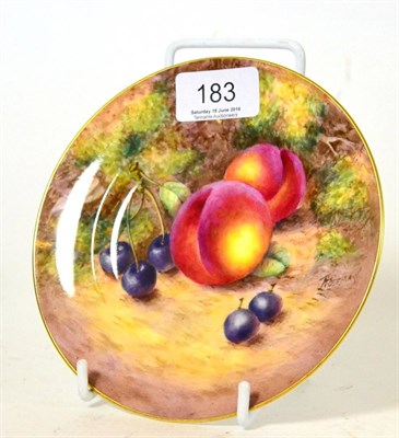 Lot 183 - A Royal Worcester tea plate painted with fruit, by Freeman, 15.5cm