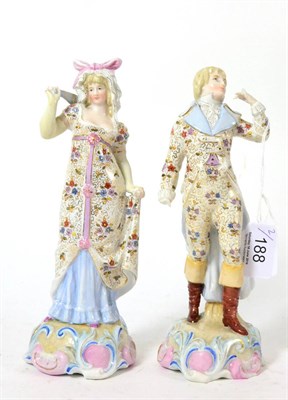 Lot 188 - A pair of KPM porcelain figures