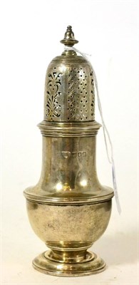 Lot 195 - A silver sugar caster with pierced mount