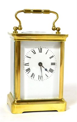 Lot 196 - A brass carriage clock