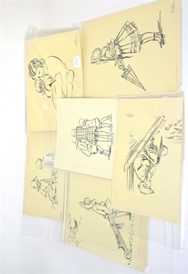 Lot 208 - Seven unframed pen and ink illustrations by Ethel Everette (the illustrator for Enid Blyton)...