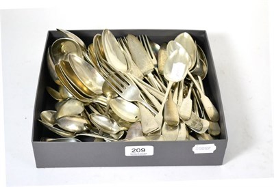 Lot 209 - A large quantity of mixed silver and 19th century Scottish and English Victorian flatware