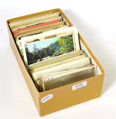 Lot 216 - A shoe box of mixed postcards