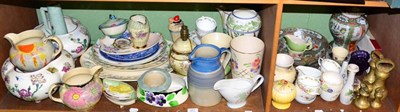 Lot 221 - A quantity of early 20th century and later ceramics (on two shelves)