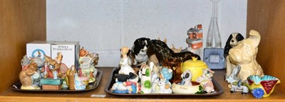 Lot 236 - Twelve Beatrix Potter figures and a tray of china