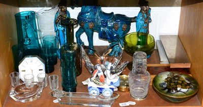 Lot 238 - A group of 20th century items comprising: Italian pottery Chinese horse and pair of figures,...