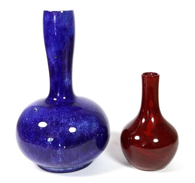 Lot 484 - Bernard Moore (1850-1935): A Porcelain Vase, flambé glaze, painted BERNARD MOORE, 14.5cm; and...