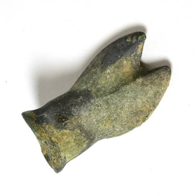 Lot 257 - A Hellenistic bronze model of a cloven hoof, modelled in the round, retaining original iron...