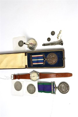 Lot 259 - Omega wristwatch, RSPCA medallion in fitted case, Northern Ireland Campaign Service Medal presented