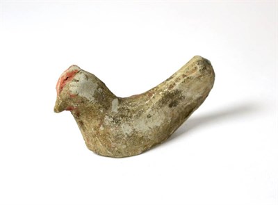 Lot 272 - An unusual Chinese Han Dynasty model of a chicken, circa 200BC-200AD, traces of polychrome and...