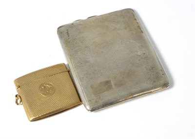 Lot 274 - A 9ct gold vesta case, Birmingham, 1924 and a silver cigarette case, Birmingham, 1913