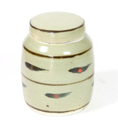 Lot 493 - David Andrew Leach OBE (1911-2005): A Porcelain Jar and Cover, painted with fish in blue and...